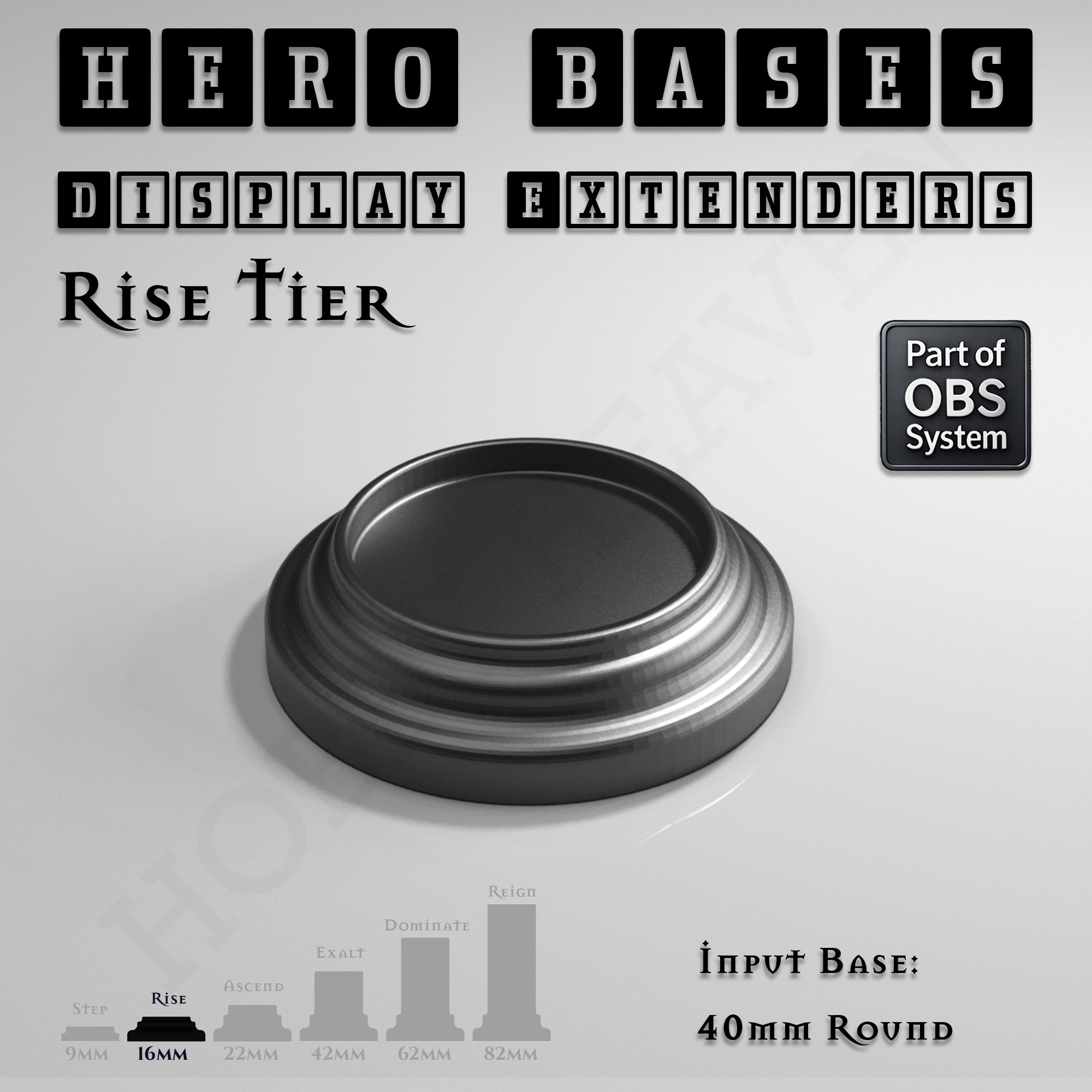 Hero Bases Display Extenders | Round and Ovals | Convert Gaming Bases to Display Bases & Plinths