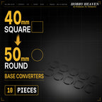 Square to Round Base Converters 3D Print Full Range