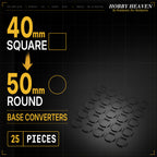 Square to Round Base Converters 3D Print Full Range