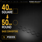Square to Round Base Converters 3D Print Full Range