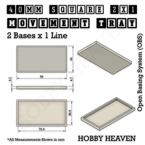 Square and Rectangle Movement Trays for Tabletop Games | Warhammer Compatible | Full Range