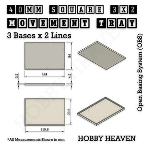 Square and Rectangle Movement Trays for Tabletop Games | Warhammer Compatible | Full Range