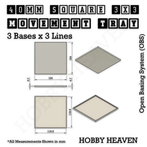 Square and Rectangle Movement Trays for Tabletop Games | Warhammer Compatible | Full Range