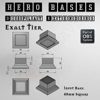 Hero Bases Display Extenders | Squares and Rectangles | Convert Gaming Bases to Display Bases & Plinths