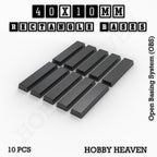 Rectangle Bases Range Sizes - 75x30mm to 125x40mm Medium Sizes 3d Print Full Range Tabletop Games