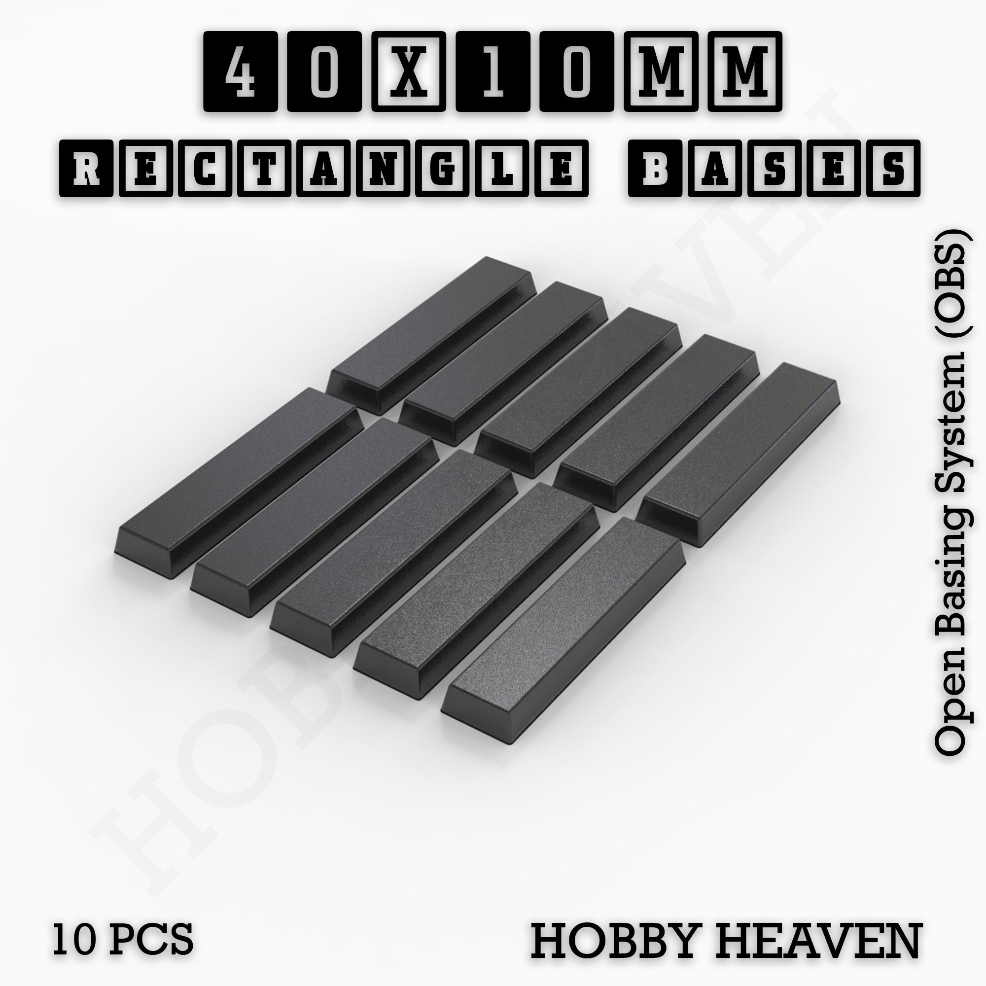 Rectangle Bases Range Sizes - 75x30mm to 125x40mm Medium Sizes 3d Print Full Range Tabletop Games
