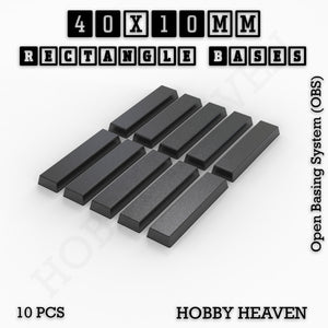 Rectangle Bases Range Sizes - 20x15mm to 75x25mm Small Sizes 3d Print Full Range Tabletop Games