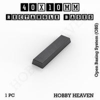 Rectangle Bases Range Sizes - 20x15mm to 75x25mm Small Sizes 3d Print Full Range Tabletop Games
