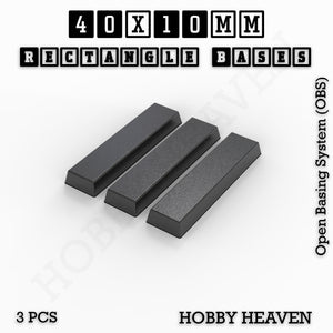 Rectangle Bases Range Sizes - 20x15mm to 75x25mm Small Sizes 3d Print Full Range Tabletop Games