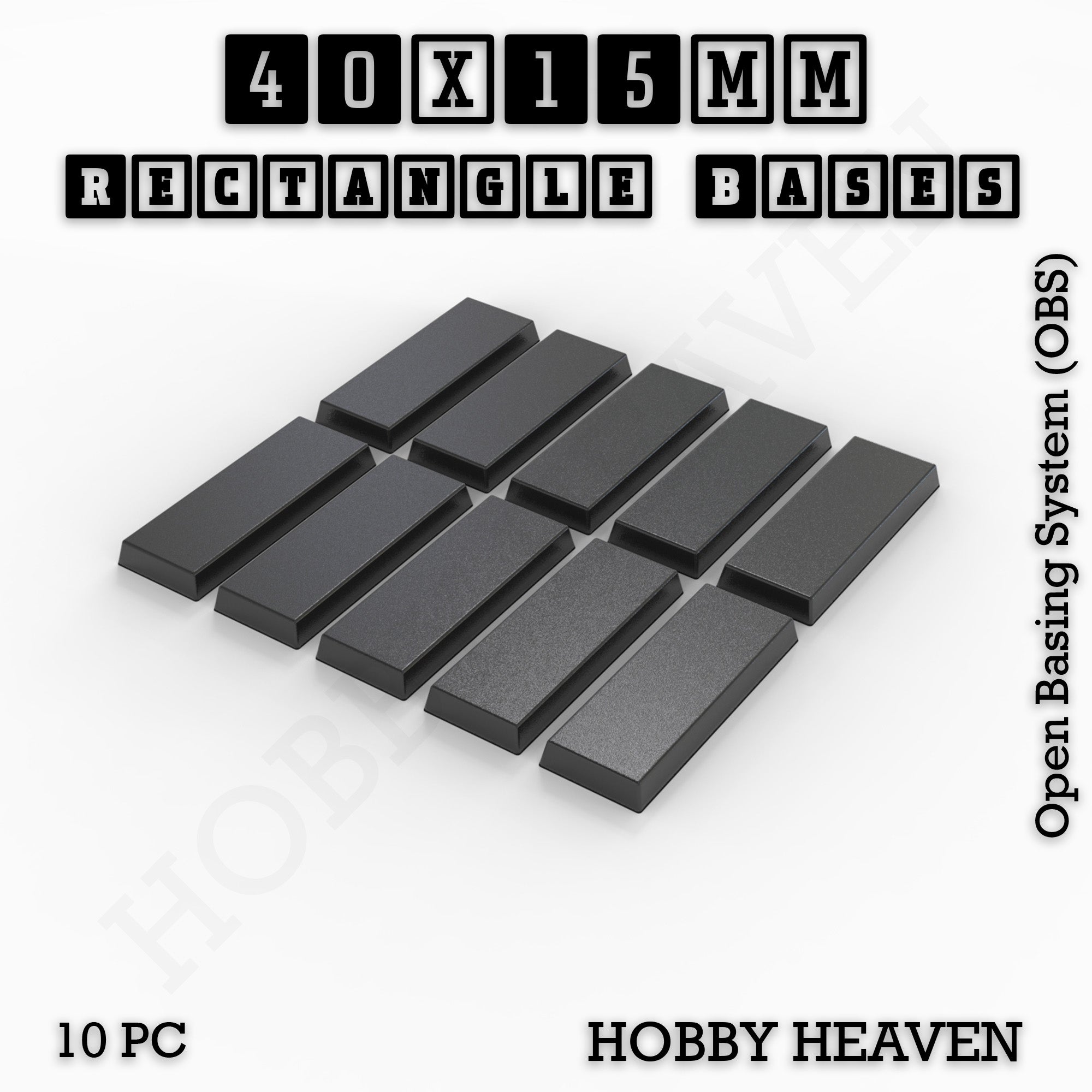 Rectangle Bases Range Sizes - 75x30mm to 125x40mm Medium Sizes 3d Print Full Range Tabletop Games