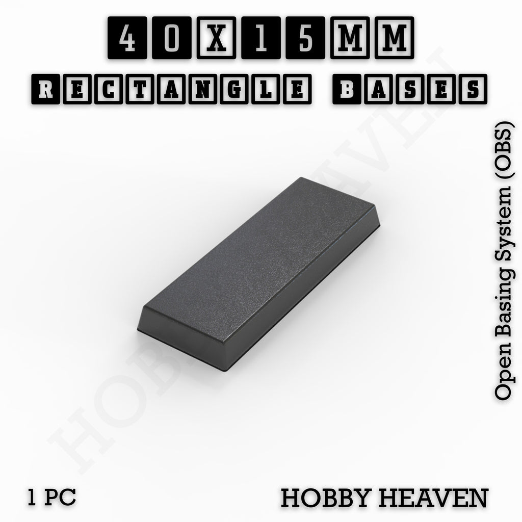 Rectangle Bases Range Sizes - 75x30mm to 125x40mm Medium Sizes 3d Print Full Range Tabletop Games