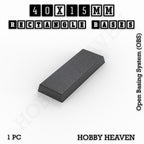 Rectangle Bases Range Sizes - 75x30mm to 125x40mm Medium Sizes 3d Print Full Range Tabletop Games