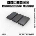 Rectangle Bases Range Sizes - 75x30mm to 125x40mm Medium Sizes 3d Print Full Range Tabletop Games
