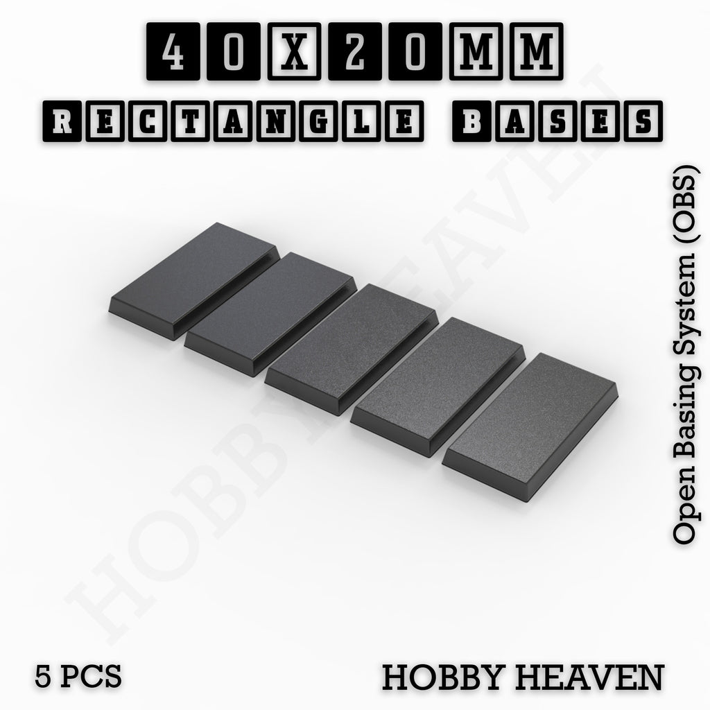 Rectangle Bases Range Sizes - 75x30mm to 125x40mm Medium Sizes 3d Print Full Range Tabletop Games