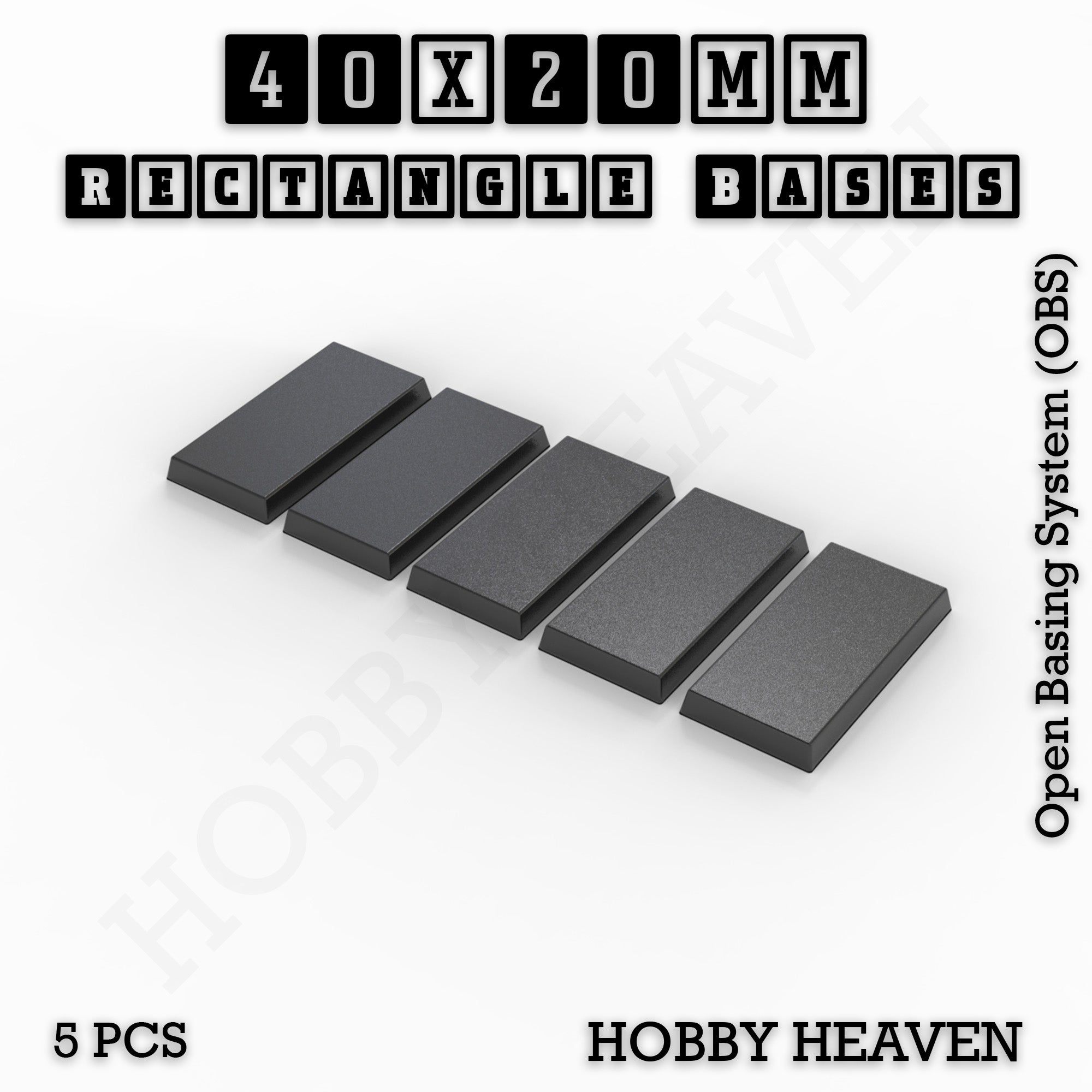 Rectangle Bases Range Sizes - 75x30mm to 125x40mm Medium Sizes 3d Print Full Range Tabletop Games
