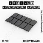 Rectangle Bases Range Sizes - 75x30mm to 125x40mm Medium Sizes 3d Print Full Range Tabletop Games