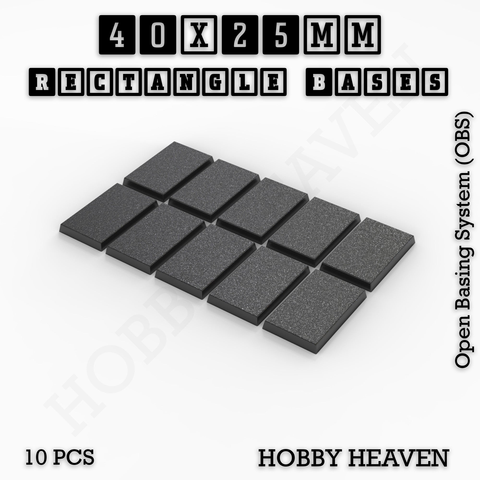 Rectangle Bases Range Sizes - 75x30mm to 125x40mm Medium Sizes 3d Print Full Range Tabletop Games
