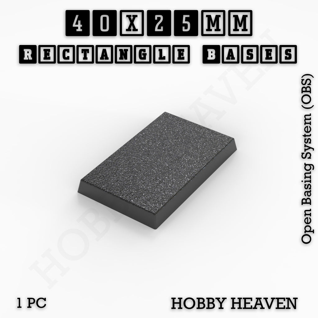 Rectangle Bases Range Sizes - 75x30mm to 125x40mm Medium Sizes 3d Print Full Range Tabletop Games