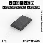 Rectangle Bases Range Sizes - 75x30mm to 125x40mm Medium Sizes 3d Print Full Range Tabletop Games