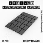 Rectangle Bases Range Sizes - 75x30mm to 125x40mm Medium Sizes 3d Print Full Range Tabletop Games