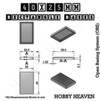 Rectangle Bases Range Sizes - 75x30mm to 125x40mm Medium Sizes 3d Print Full Range Tabletop Games