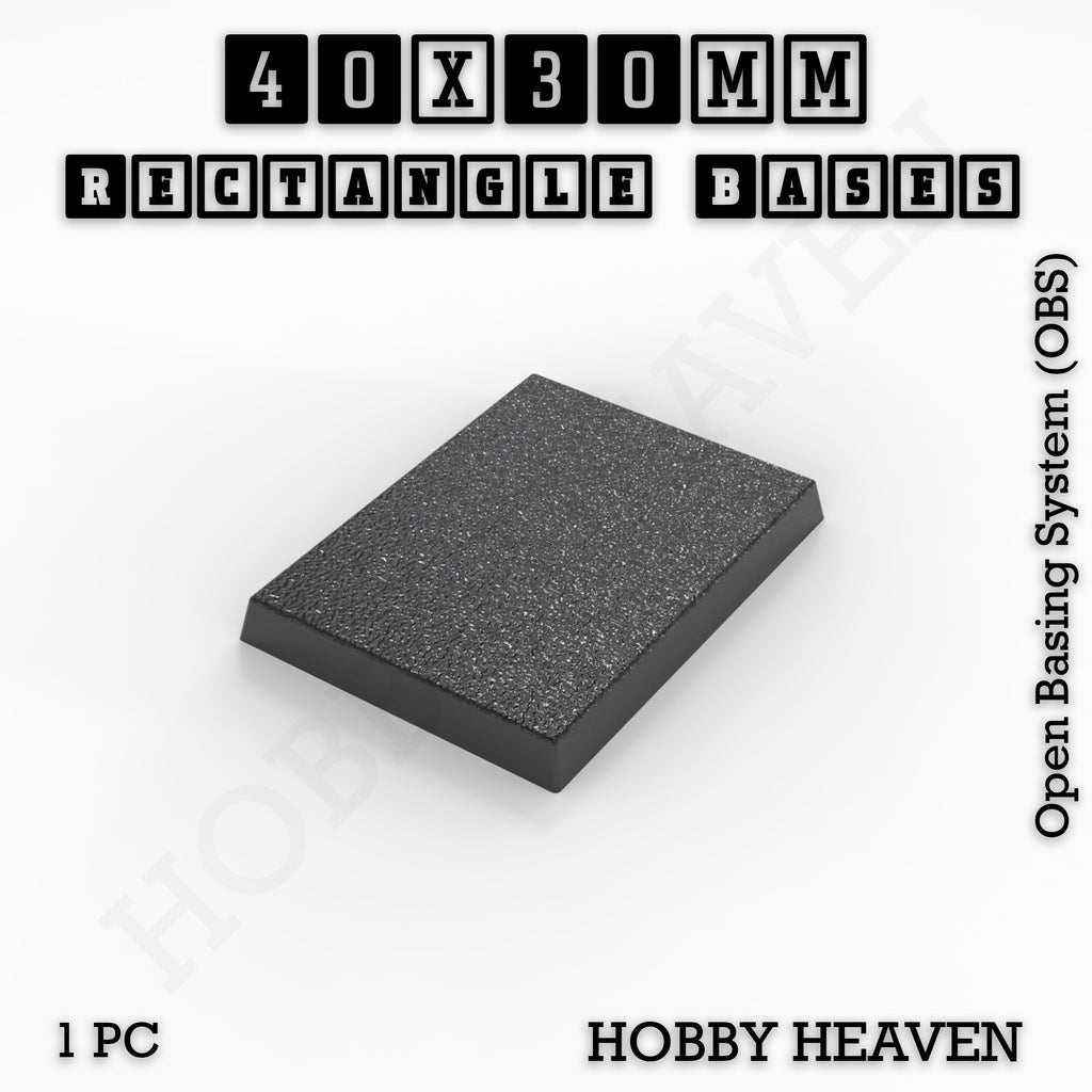 Rectangle Bases Range Sizes - 75x30mm to 125x40mm Medium Sizes 3d Print Full Range Tabletop Games