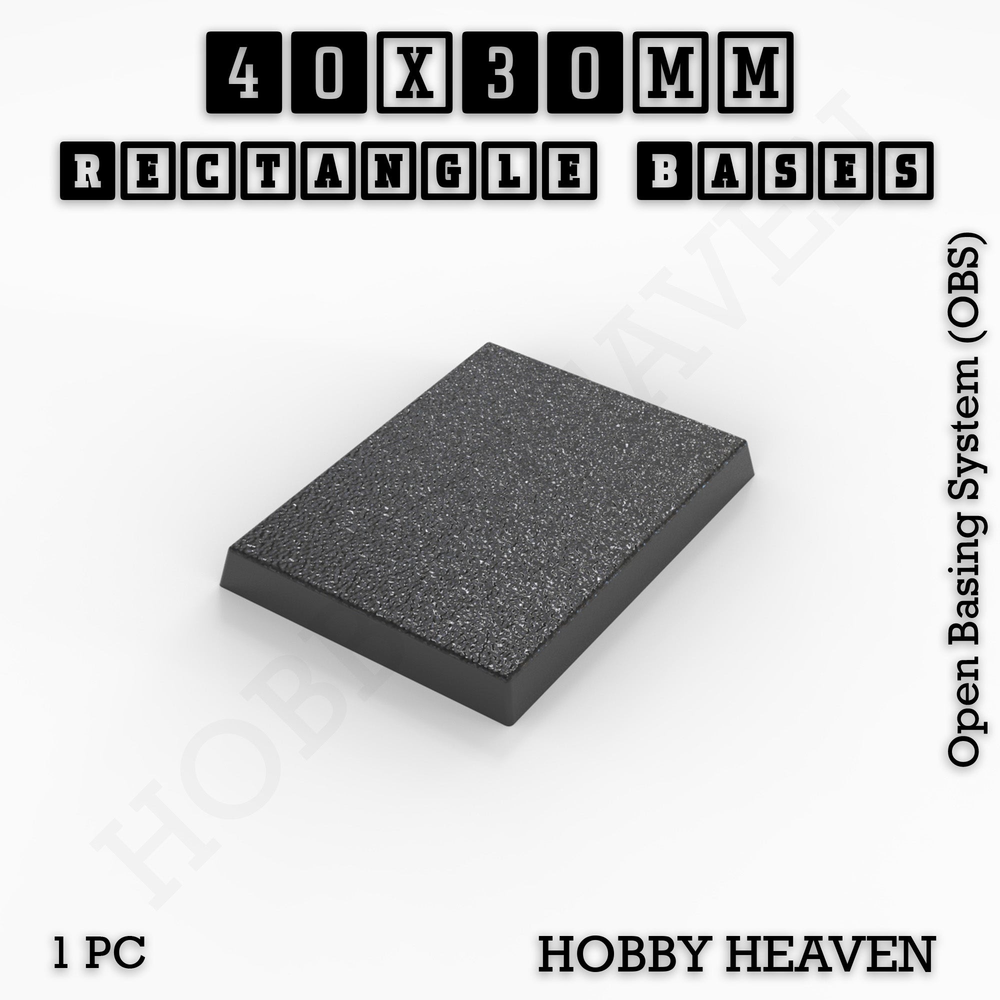 Rectangle Bases Range Sizes - 75x30mm to 125x40mm Medium Sizes 3d Print Full Range Tabletop Games