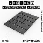 Rectangle Bases Range Sizes - 75x30mm to 125x40mm Medium Sizes 3d Print Full Range Tabletop Games