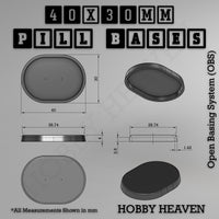 Pill Bases Range - 3d Print Full Range Tabletop Games
