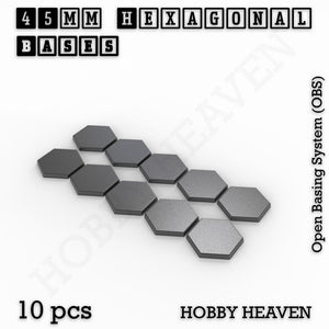 Hexagonal Bases 10mm to 200mm 3d Print Full Range Tabletop Games