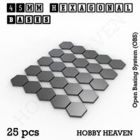 Hexagonal Bases 10mm to 200mm 3d Print Full Range Tabletop Games
