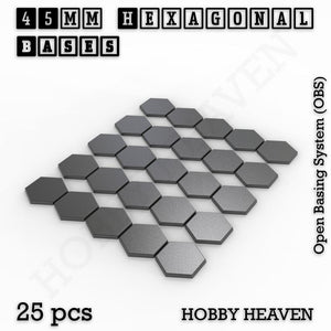 Hexagonal Bases 10mm to 200mm 3d Print Full Range Tabletop Games