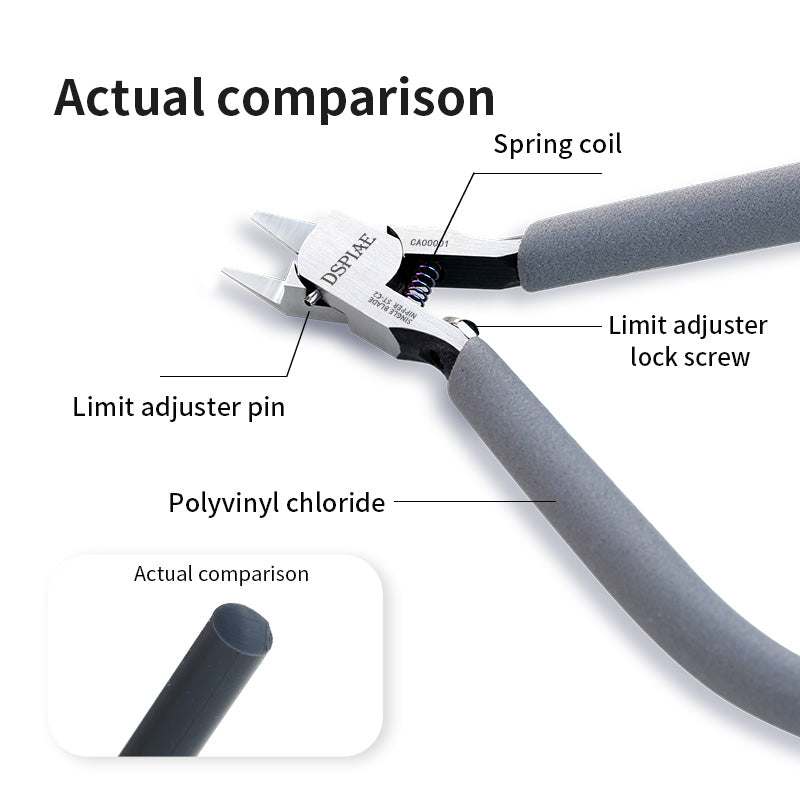 Parts graphic naming the ST-C2 spring coil, limit adjuster pin, lock screw and PVC handle covers