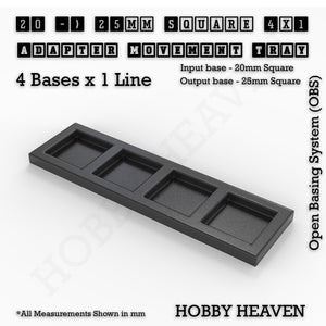 Square and Rectangle Movement Trays Adapters for Tabletop Games