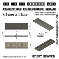 Square and Rectangle Movement Trays Adapters for Tabletop Games
