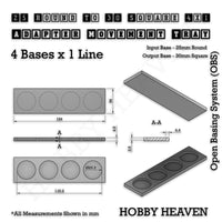 Round to Square Movement Trays Adapters for Tabletop Games
