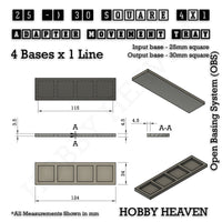 Square and Rectangle Movement Trays Adapters for Tabletop Games
