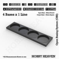 Round to Square Movement Trays Adapters for Tabletop Games
