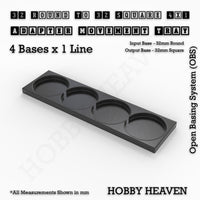 Round to Square Movement Trays Adapters for Tabletop Games
