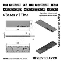 Round to Square Movement Trays Adapters for Tabletop Games

