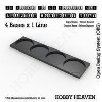 Round to Square Movement Trays Adapters for Tabletop Games