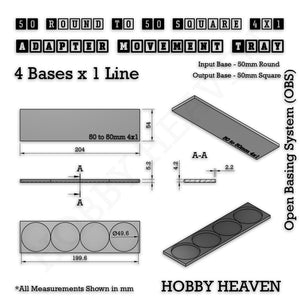Round to Square Movement Trays Adapters for Tabletop Games