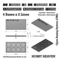 Round to Square Movement Trays Adapters for Tabletop Games
