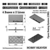 Round to Square Movement Trays Adapters for Tabletop Games
