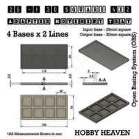 Square and Rectangle Movement Trays Adapters for Tabletop Games
