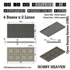 Technical drawing of the 30 to 40 mm square adapter, 4 × 2 formation: 164 × 84 mm overall, 4.8 mm tall.