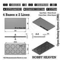 Round to Square Movement Trays Adapters for Tabletop Games
