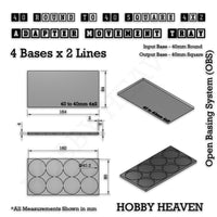 Round to Square Movement Trays Adapters for Tabletop Games
