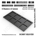 CGI render of the 40 to 50 mm square adapter, 4 × 2 formation, with 8 seats for 40 mm square bases.