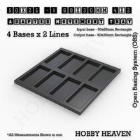 Square and Rectangle Movement Trays Adapters for Tabletop Games

